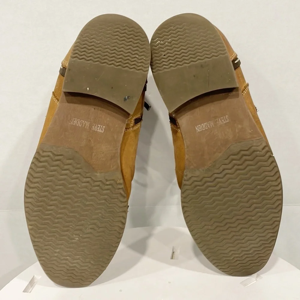 Steve Madden‎ Mens Genuine Leather Sz 10.5 Proxy Cap Toe Boot Tan PROX01M1